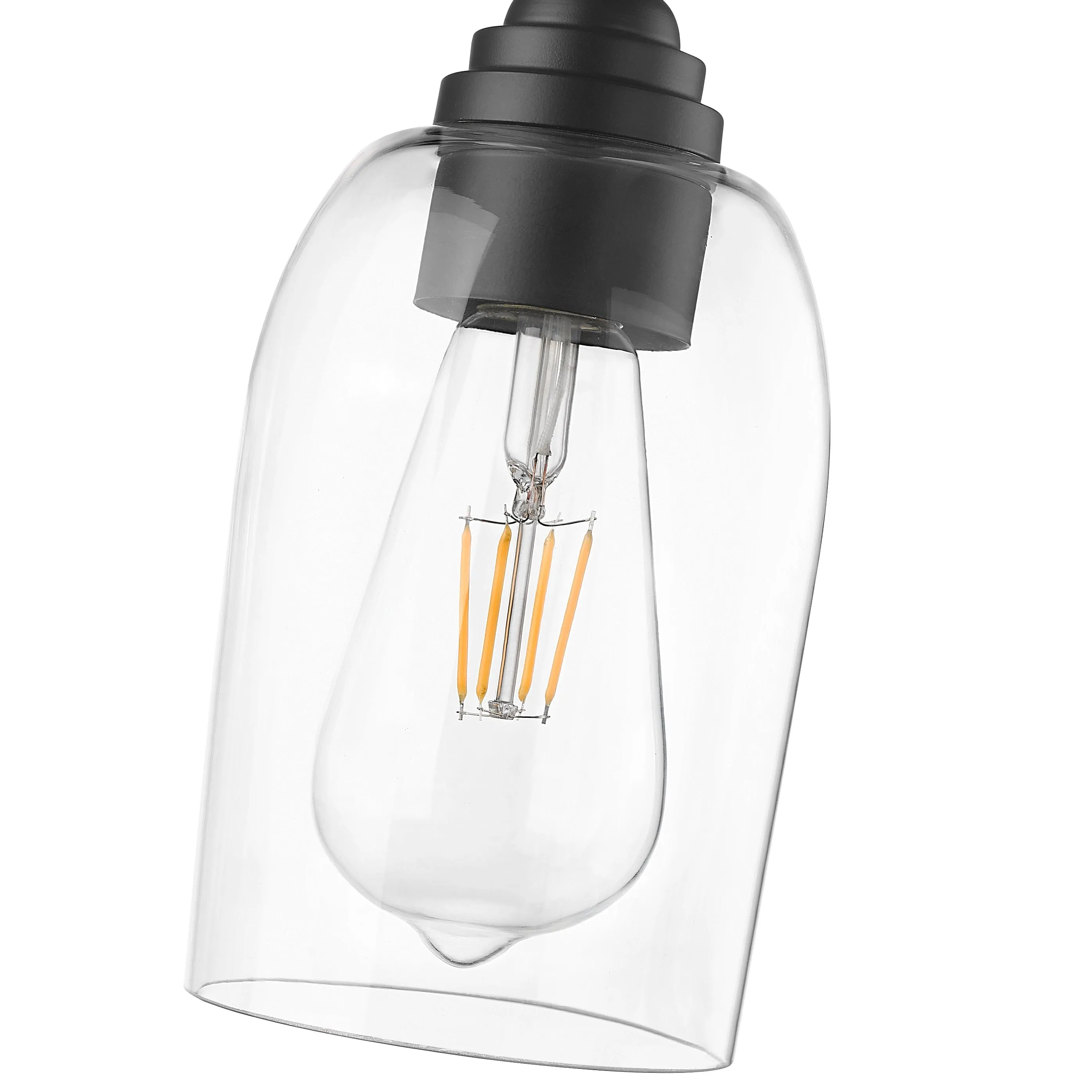 3 Lamps Arlett Vanity Light - Matte Black - Clear Glass - 22in. Wide