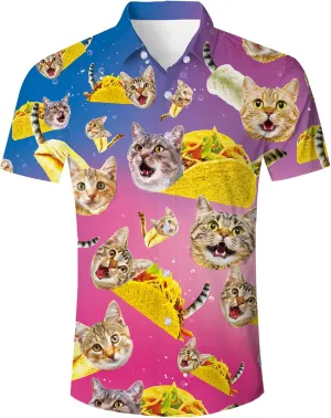 ALISISTER Mens Button Down Short Sleeve Dress Shirt Novelty Hawaiian Holiday Summer Funny Tops