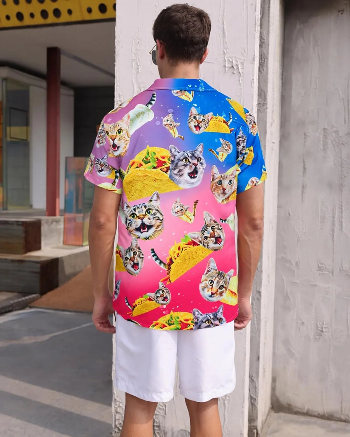 ALISISTER Mens Button Down Short Sleeve Dress Shirt Novelty Hawaiian Holiday Summer Funny Tops
