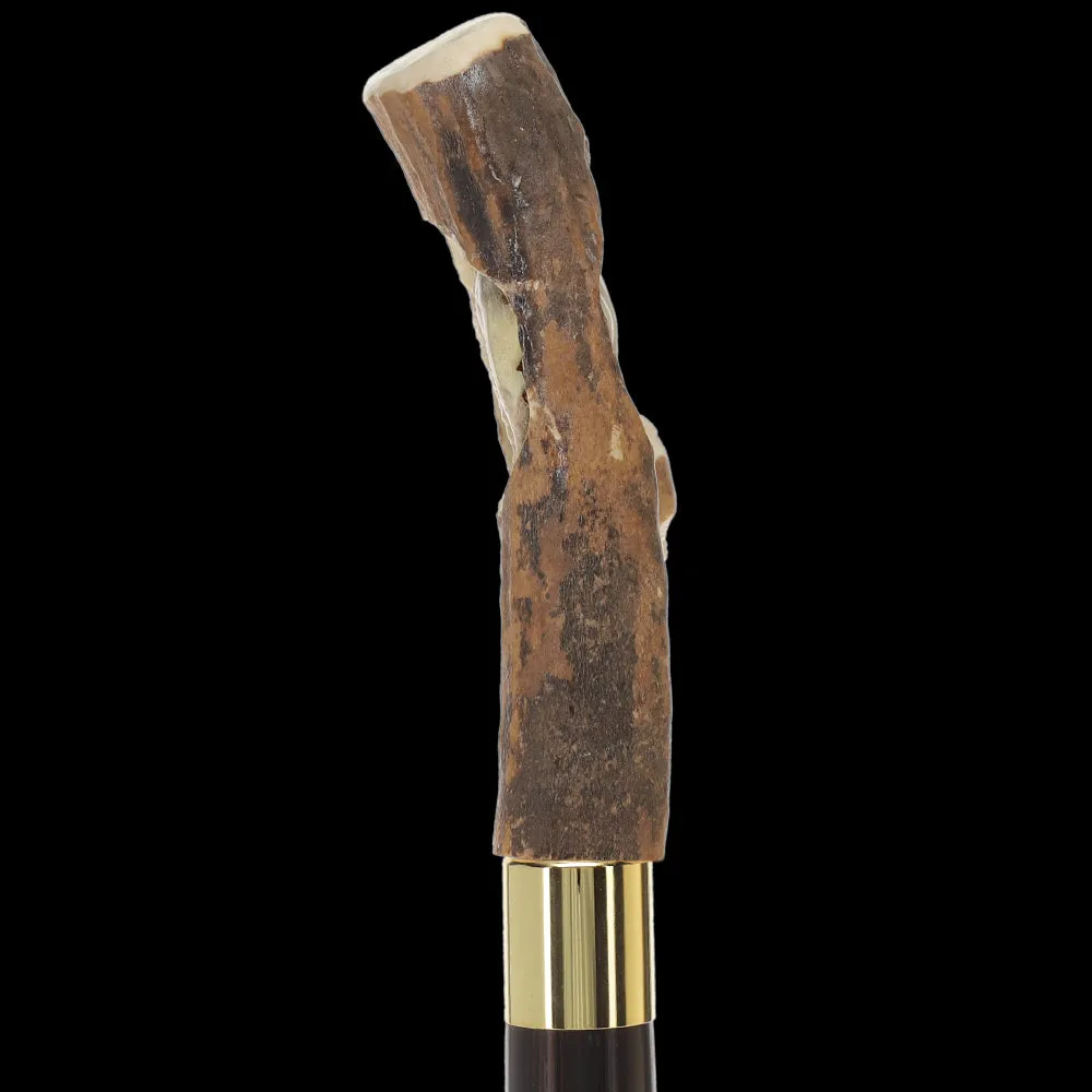 Bison Antler Buffalo Bone Handle Collector Cane w/Custom Shaft and Collar