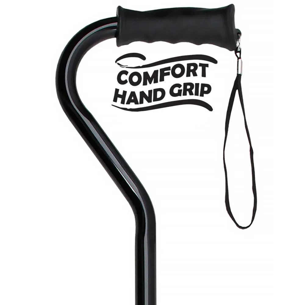 Black Aluminum Convertible Quad Base Walking Cane - Adjustable Shaft