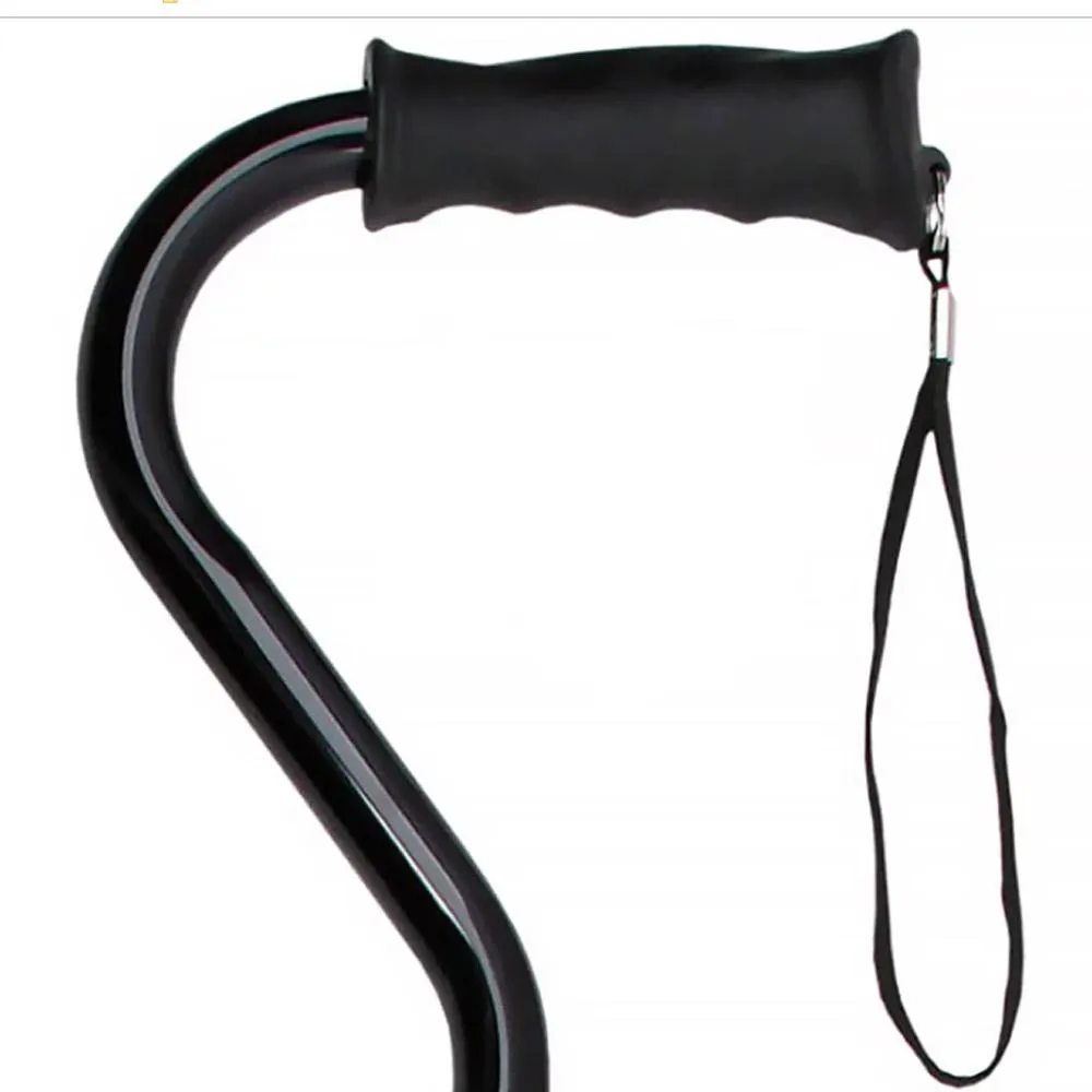 Black Aluminum Convertible Quad Base Walking Cane - Adjustable Shaft