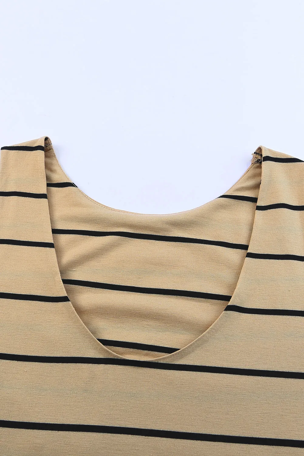 Black Stripe Print Open Back Sleeveless Maxi Dress With Slits