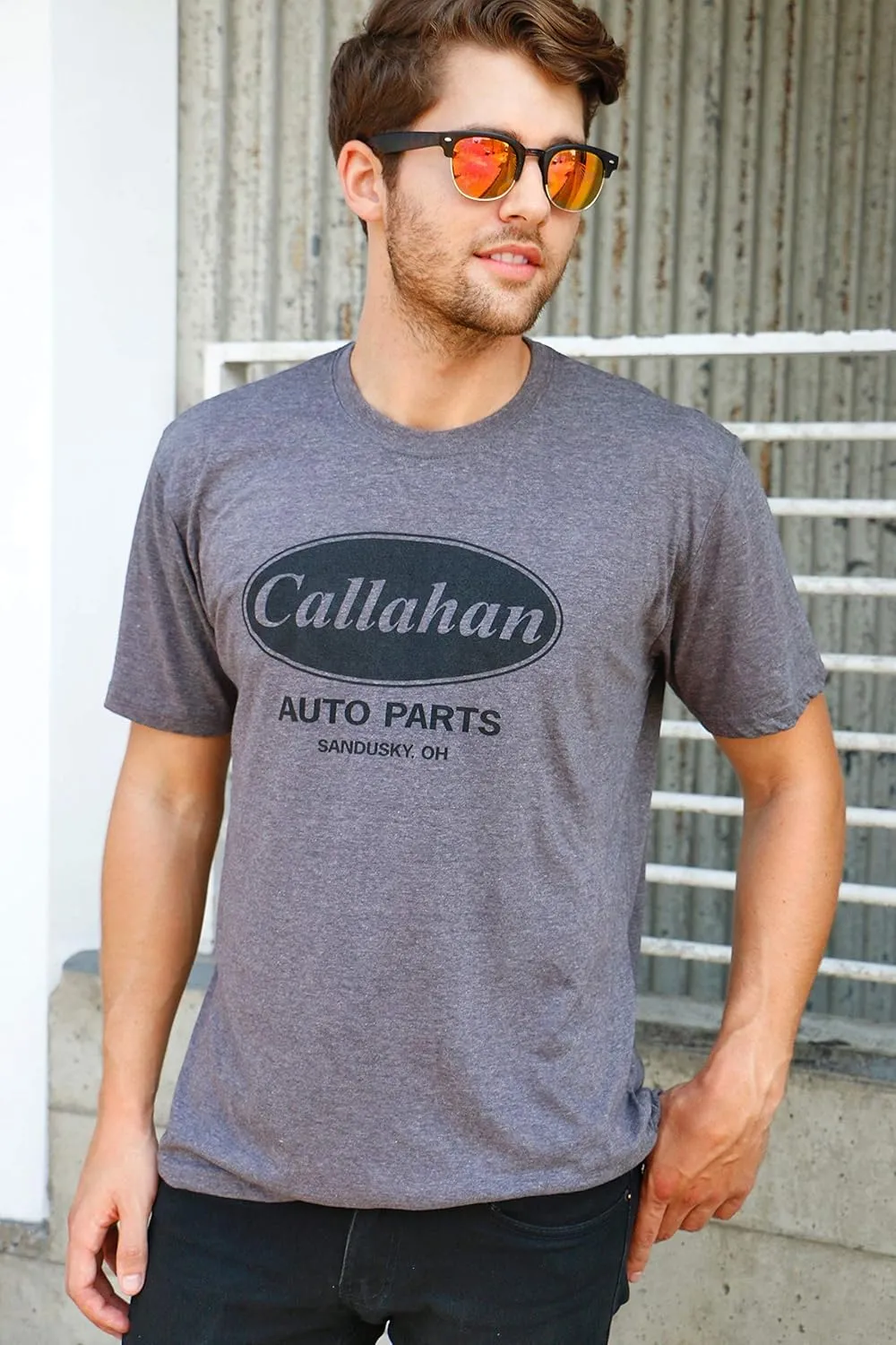 Crazy Dog Mens Callahan Auto Parts T Shirt Funny Graphic Novelty Tee