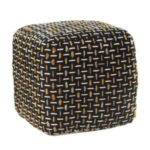 Flat Weave Lr34023 Black/Gold Pouf