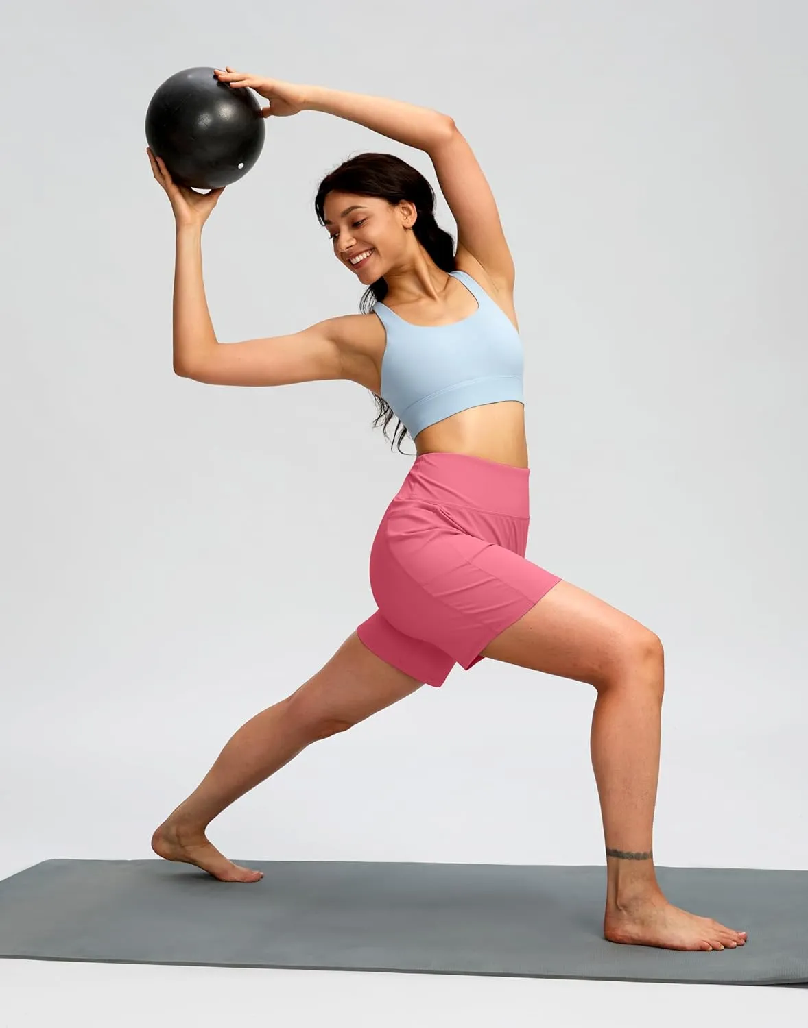 G Gradual Women's 7'' Athletic Long Shorts with Pockets High Waisted Stretch Bermuda Shorts for Women Walking Workout Casual