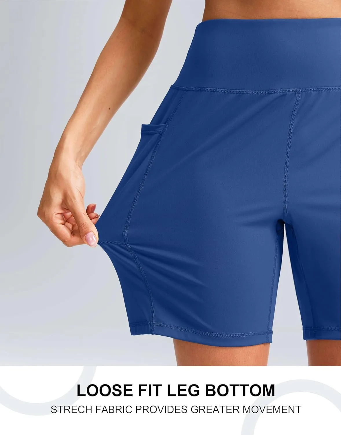 G Gradual Women's 7'' Athletic Long Shorts with Pockets High Waisted Stretch Bermuda Shorts for Women Walking Workout Casual