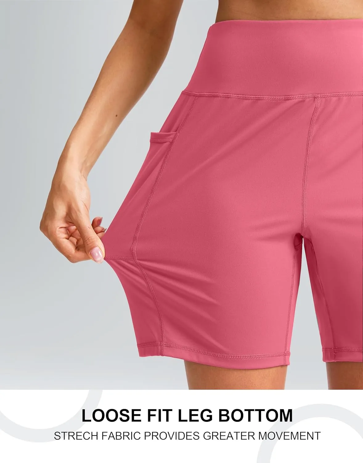 G Gradual Women's 7'' Athletic Long Shorts with Pockets High Waisted Stretch Bermuda Shorts for Women Walking Workout Casual