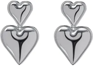 Heart Drop Earrings Double Heart Statement Dangle Earrings for Women Gold Silver