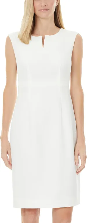 Kasper Women's Plus-Size Sleeveless Sheath Dress with Notch Neckline