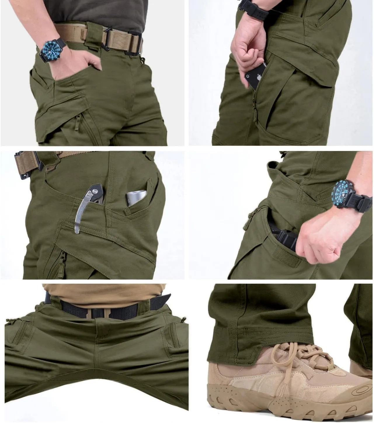 LABEYZON Men's Casual Cargo Work Pants Outdoor Lightweight Military Tactcial Pants for Men with 9 Pockets