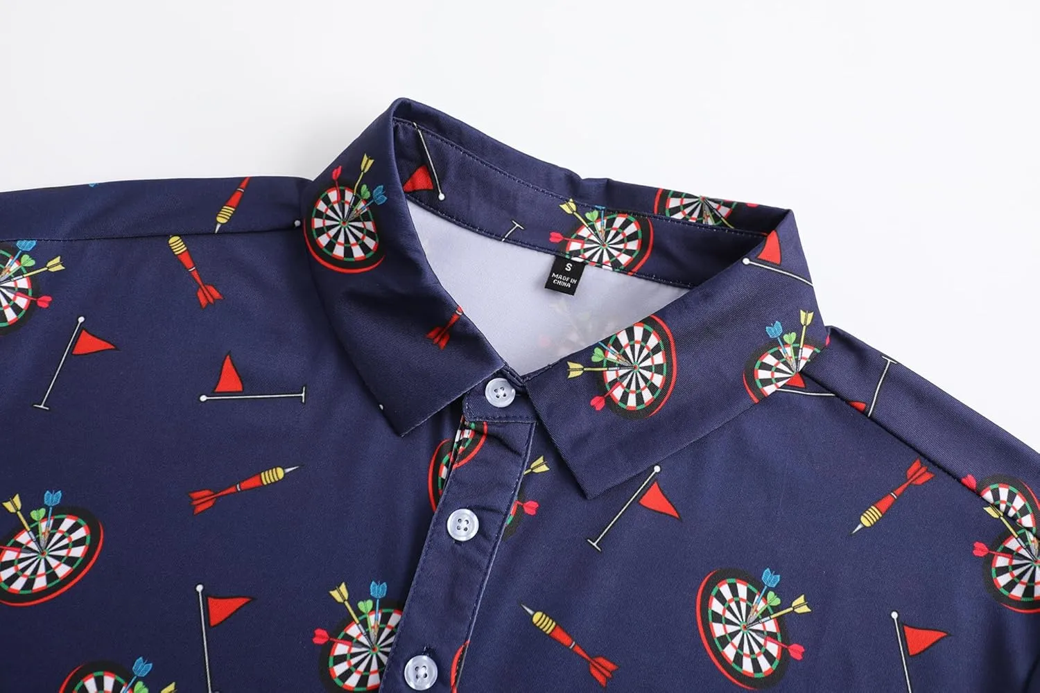Mens Golf Polo Shirts Short Sleeve Performance Moisture Wicking Dry Fit Casual Print Funny Golf Polo Shirts for Men