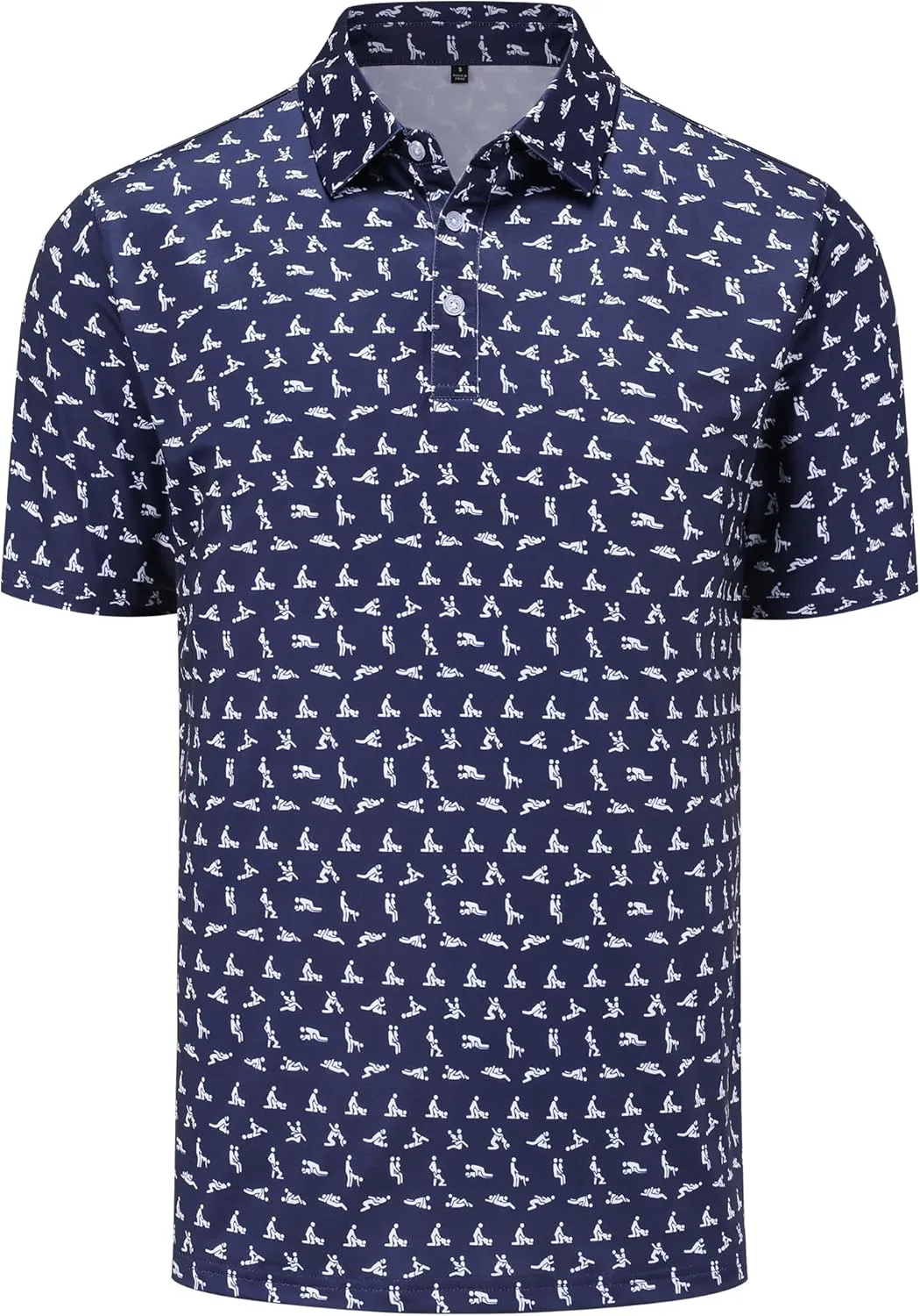 Mens Golf Polo Shirts Short Sleeve Performance Moisture Wicking Dry Fit Casual Print Funny Golf Polo Shirts for Men