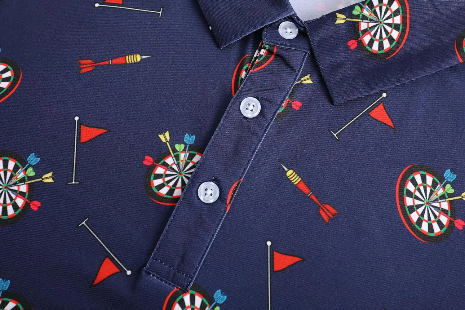 Mens Golf Polo Shirts Short Sleeve Performance Moisture Wicking Dry Fit Casual Print Funny Golf Polo Shirts for Men