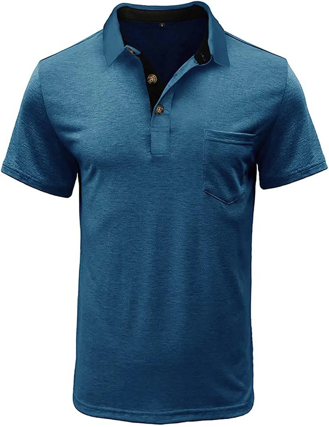Mens Polo Shirts Short Sleeve Casual Golf T-Shirts Summer Classic Basic 3 Button Tees Trendy Tops with Pocket