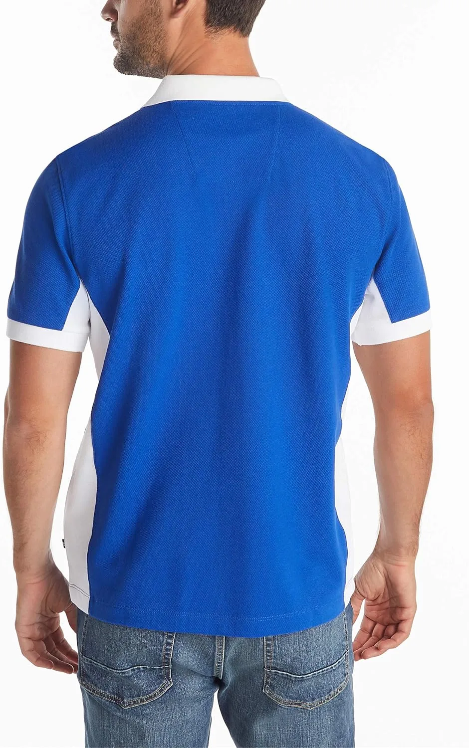 Nautica Men's Short Sleeve Color Block Performance Pique Polo Shirt