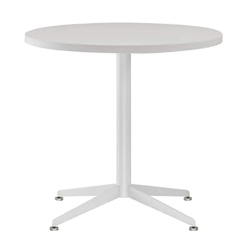 SENGLIDA White Dining Table Round Small Office Table Conference Table Coffee Meeting Table for Office Boardroom Kitchen Living Room Waterproof Desktop Easy Assembly 31.5 inch