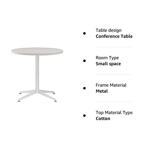 SENGLIDA White Dining Table Round Small Office Table Conference Table Coffee Meeting Table for Office Boardroom Kitchen Living Room Waterproof Desktop Easy Assembly 31.5 inch