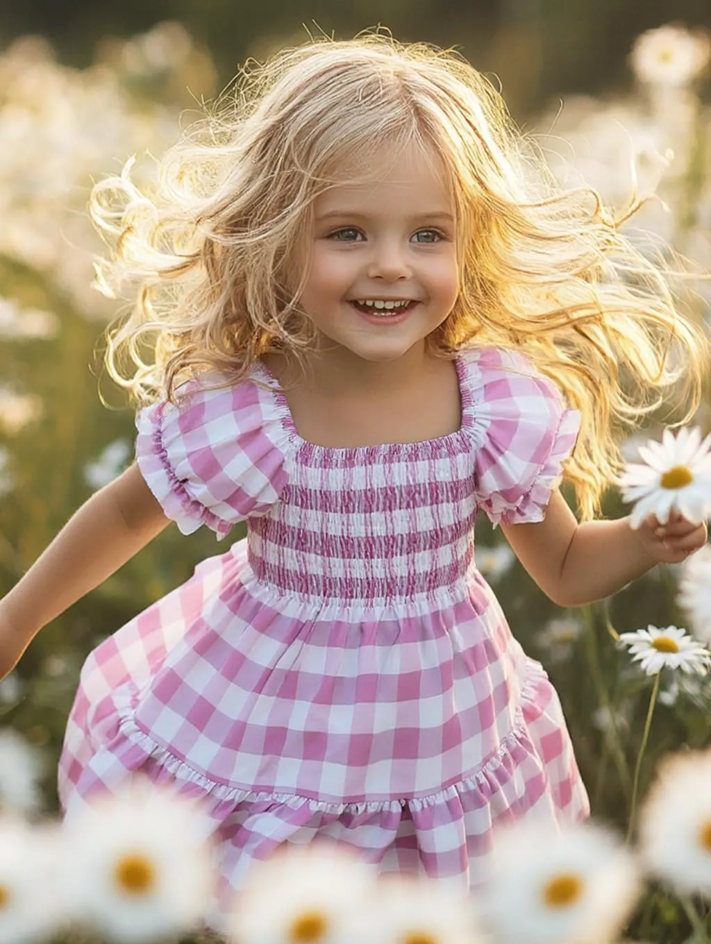 Toddler Baby Girls Summer Floral Dress Kids Puff Sleeve Square Neck Smocked Flowy Sun Dresses 2-8 Years